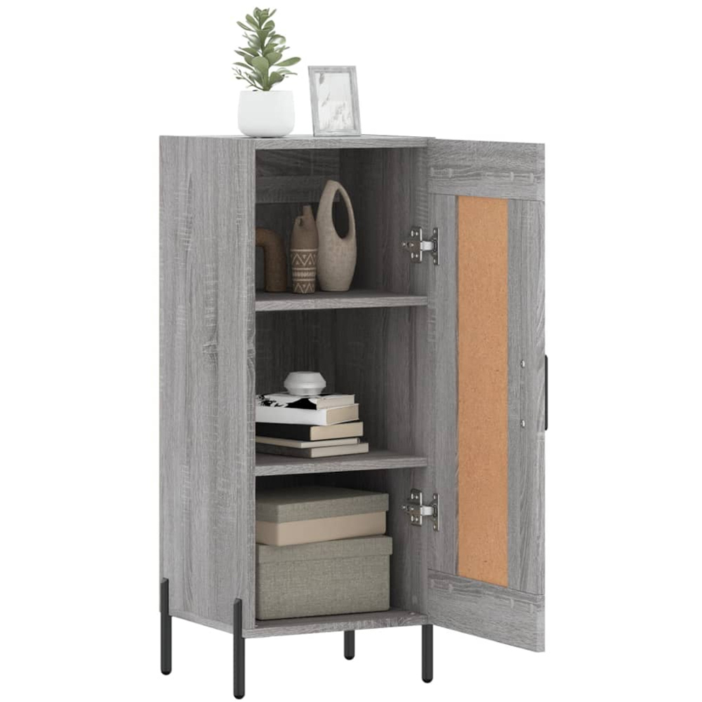 vidaXL Single Door Grey Sonoma Wooden Sideboard Image 4
