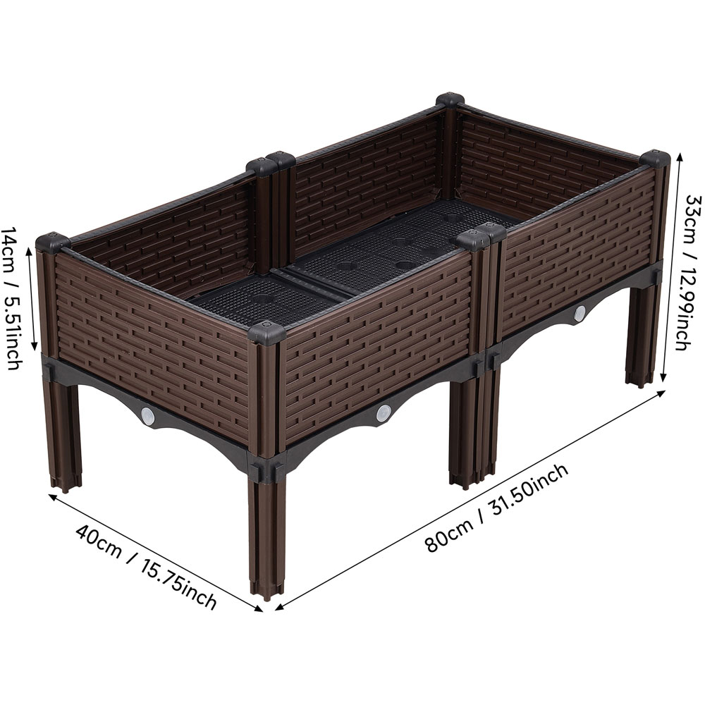 Living and Home Plastic Raised Garden Bed Planter Box 80 x 40 x 33cm Image 8