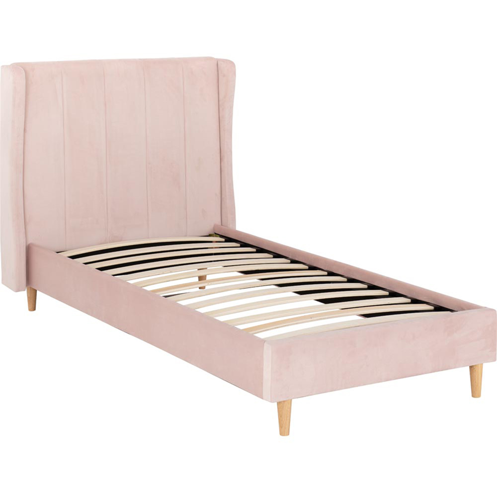 Seconique Single Amelia Pink Velvet Bed Frame Image 2