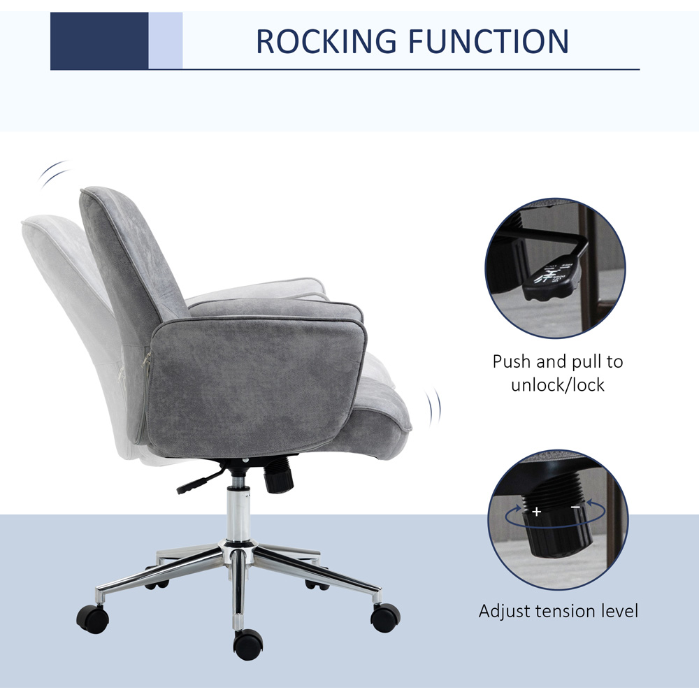 Portland Light Grey Microfiber Swivel Ergonomic Office Chair Image 5