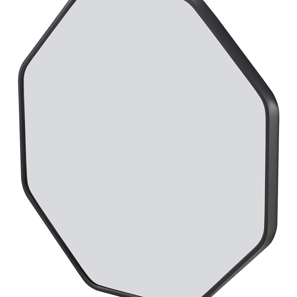 Living and Home Black Hexagonal Aluminium Framed HD Float Glass Bathroom Mirror 50 x 50cm Image 6
