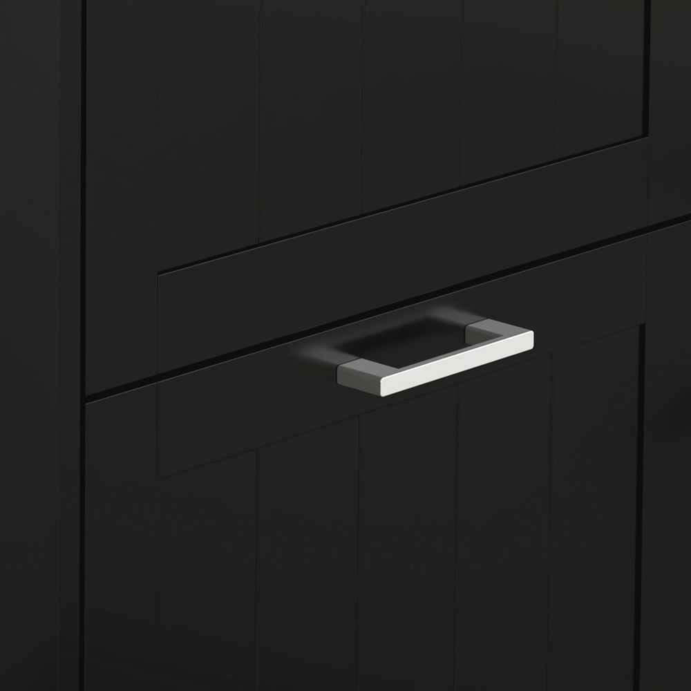 Portland 3 Flip Drawer Black Slim Shoe Storage Cabinet Image 3