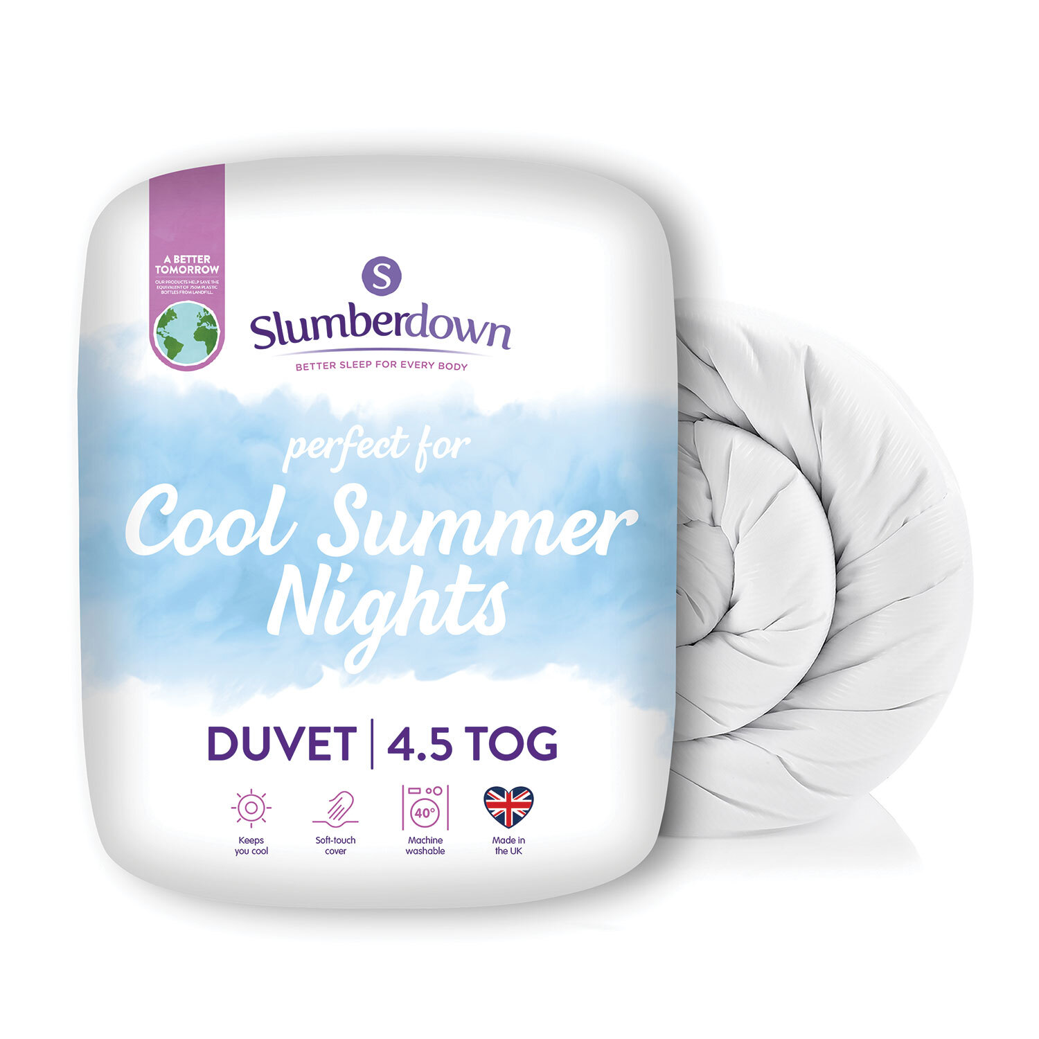 Slumberdown King Size White Cool Summer Cotton Duvet 4.5 Tog Image 2