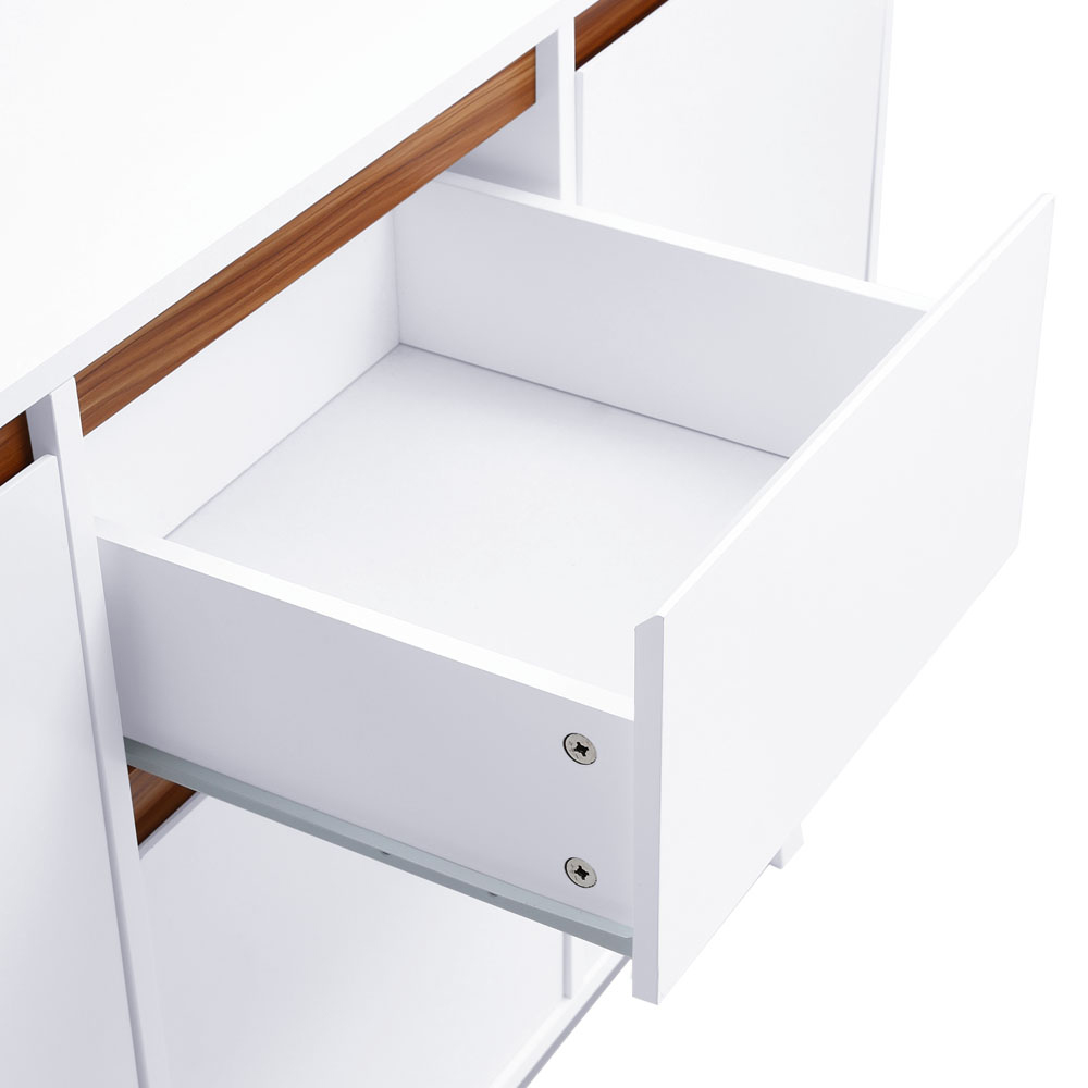 Living and Home 3 Door Single Drawer White Sideboard Image 5