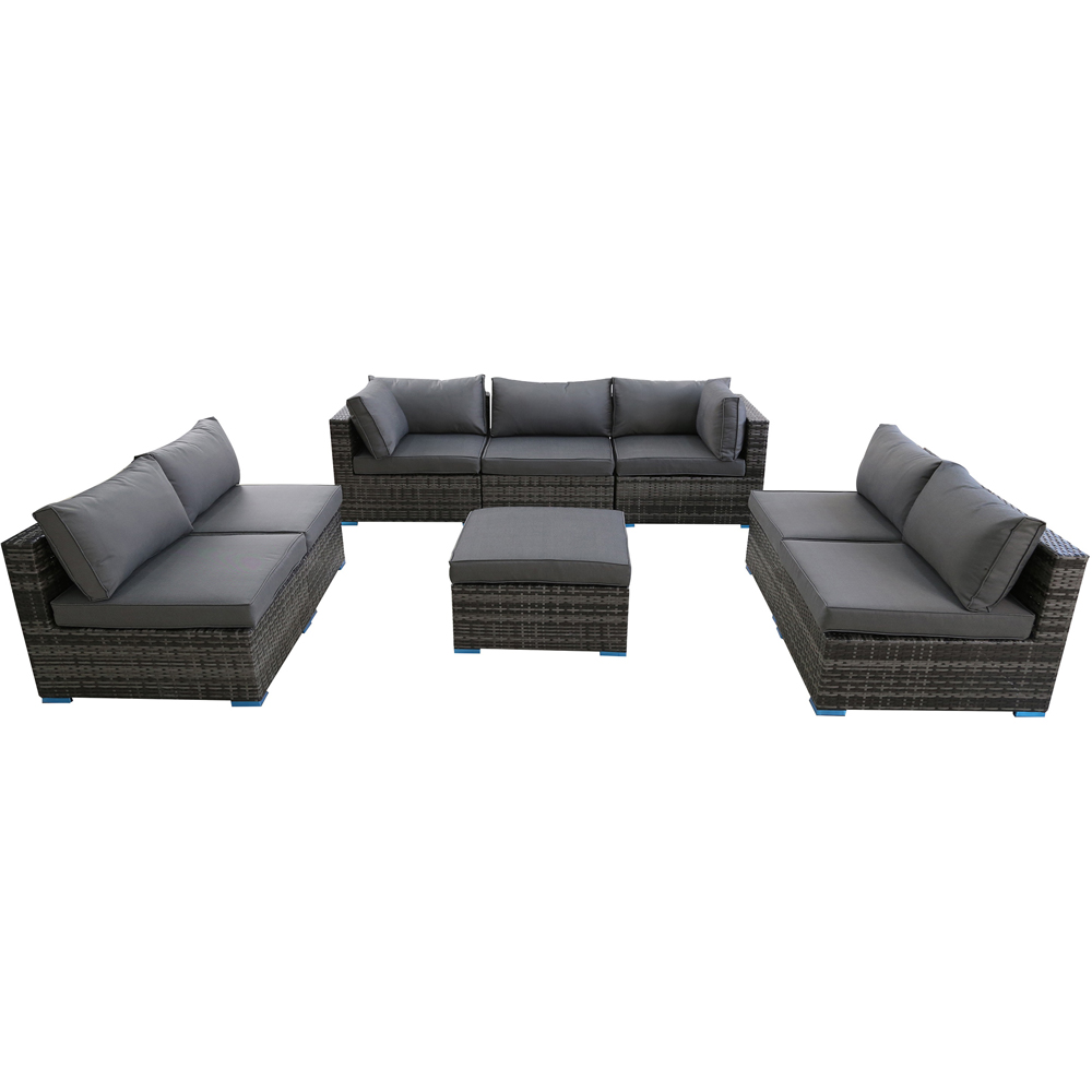 Furniture One 8 Seater Grey Rattan Garden Sofa Set Image 2