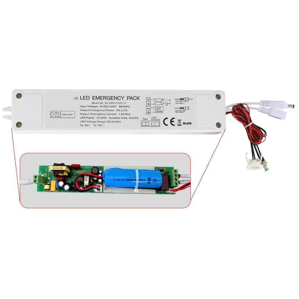 ENER-J 5W Plug and Play Emergency Battery Kit for 6W to 70W LED Panels Image 1
