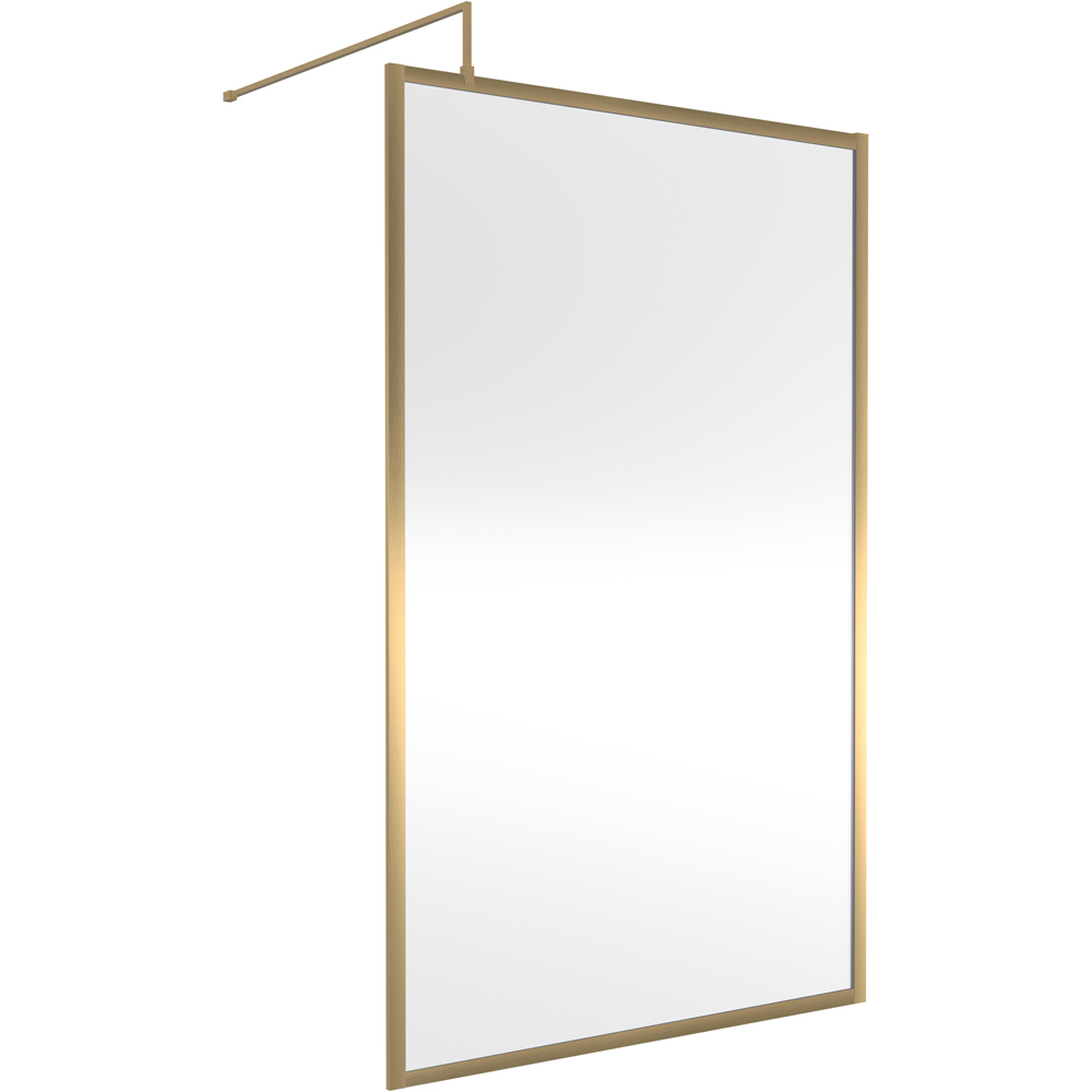 nuie Brushed Brass Full Outer Framed Wetroom Screen 1850 x 1200mm Image 1