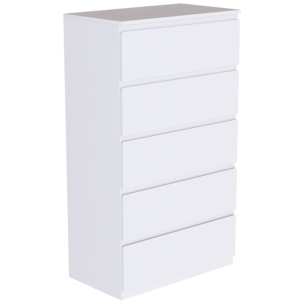 Vida Designs Denver 5 Drawer White Chest of Drawers Image 2