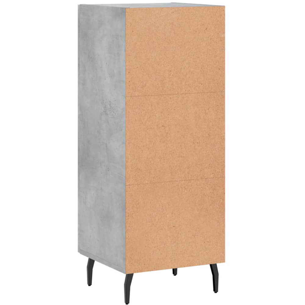 vidaXL Single Glass Door Concrete Grey Wooden Sideboard Image 4