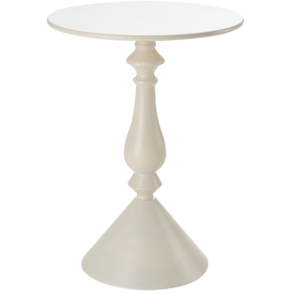 Living and Home Cream White Round Conical Base Side Table Image 2