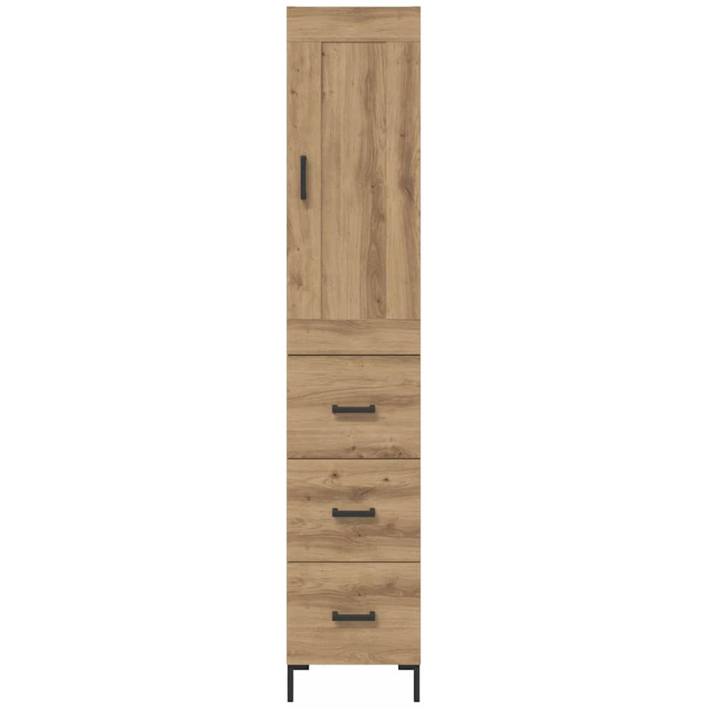 vidaXL Single Door 3 Drawer Artisan Oak Highboard Image 7