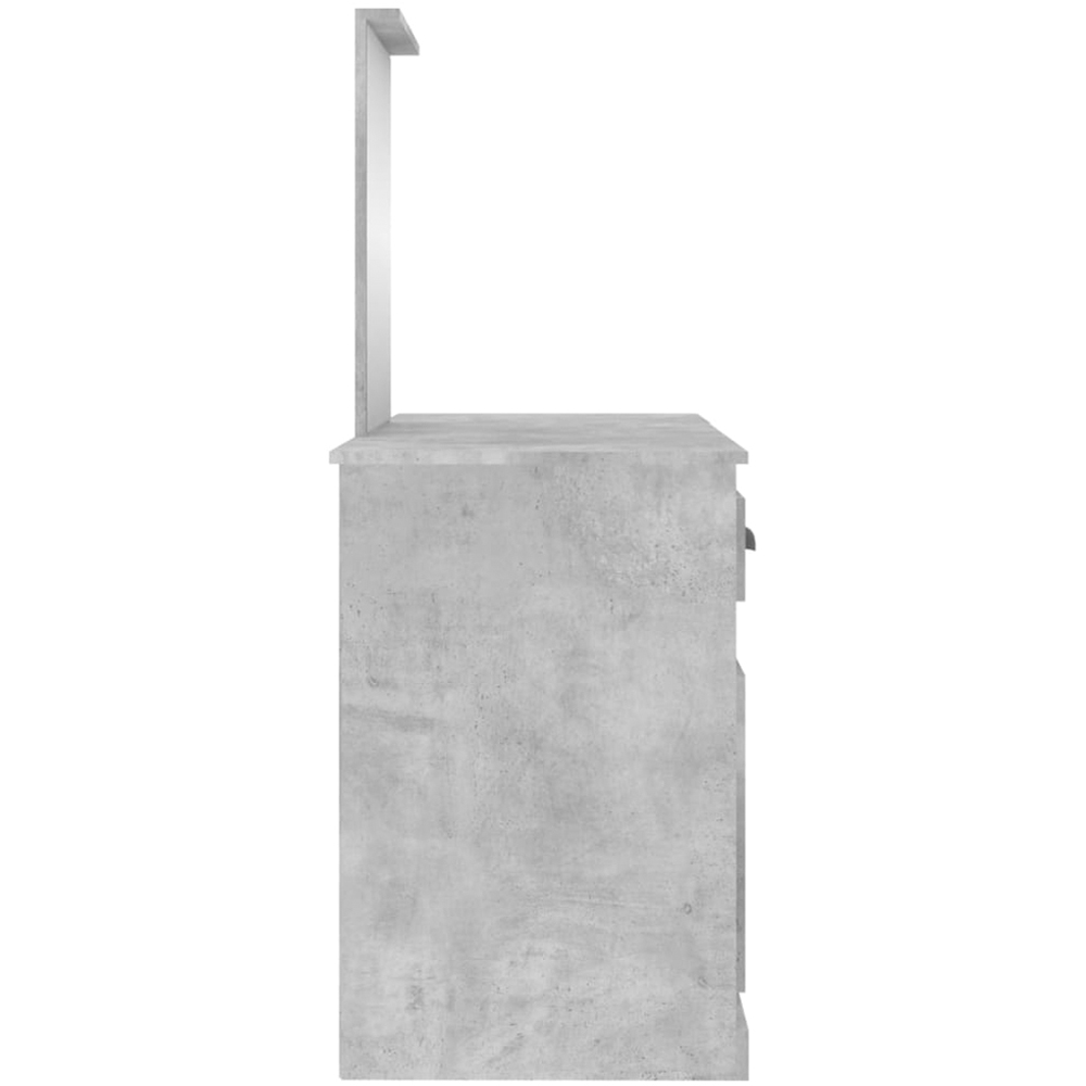 vidaXL 2 Door 2 Drawer Concrete Grey Dressing Table with Mirror Image 7