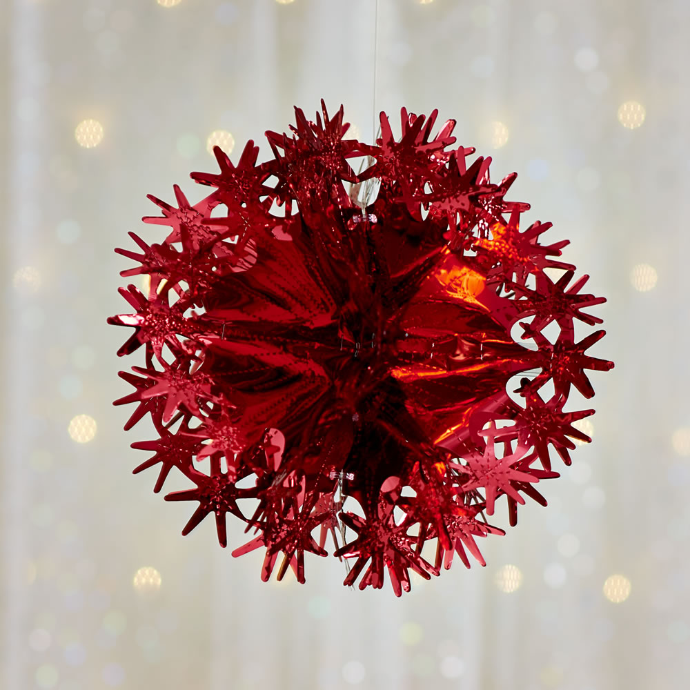 Wilko Red Foil Ball Christmas Decoration Image