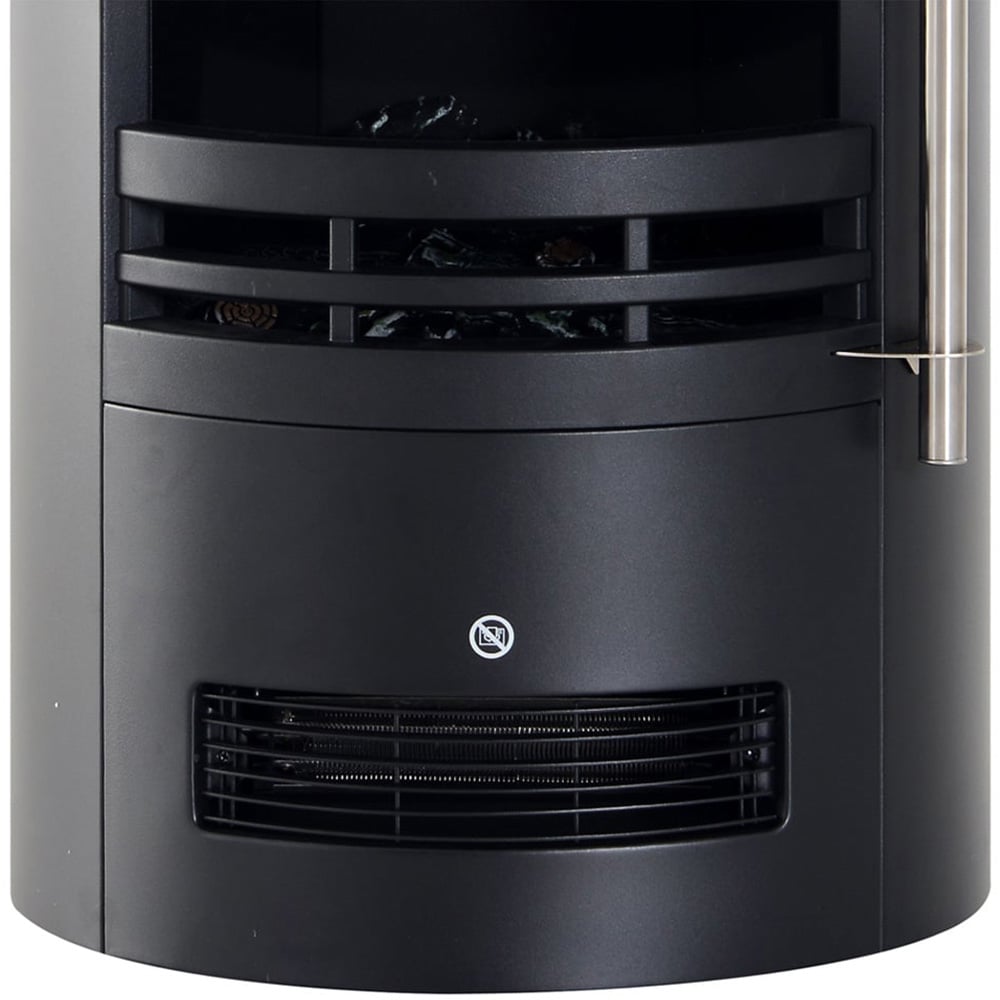 HOMCOM Ava Black Freestanding Electric Fireplace Heater 1000W Image 4