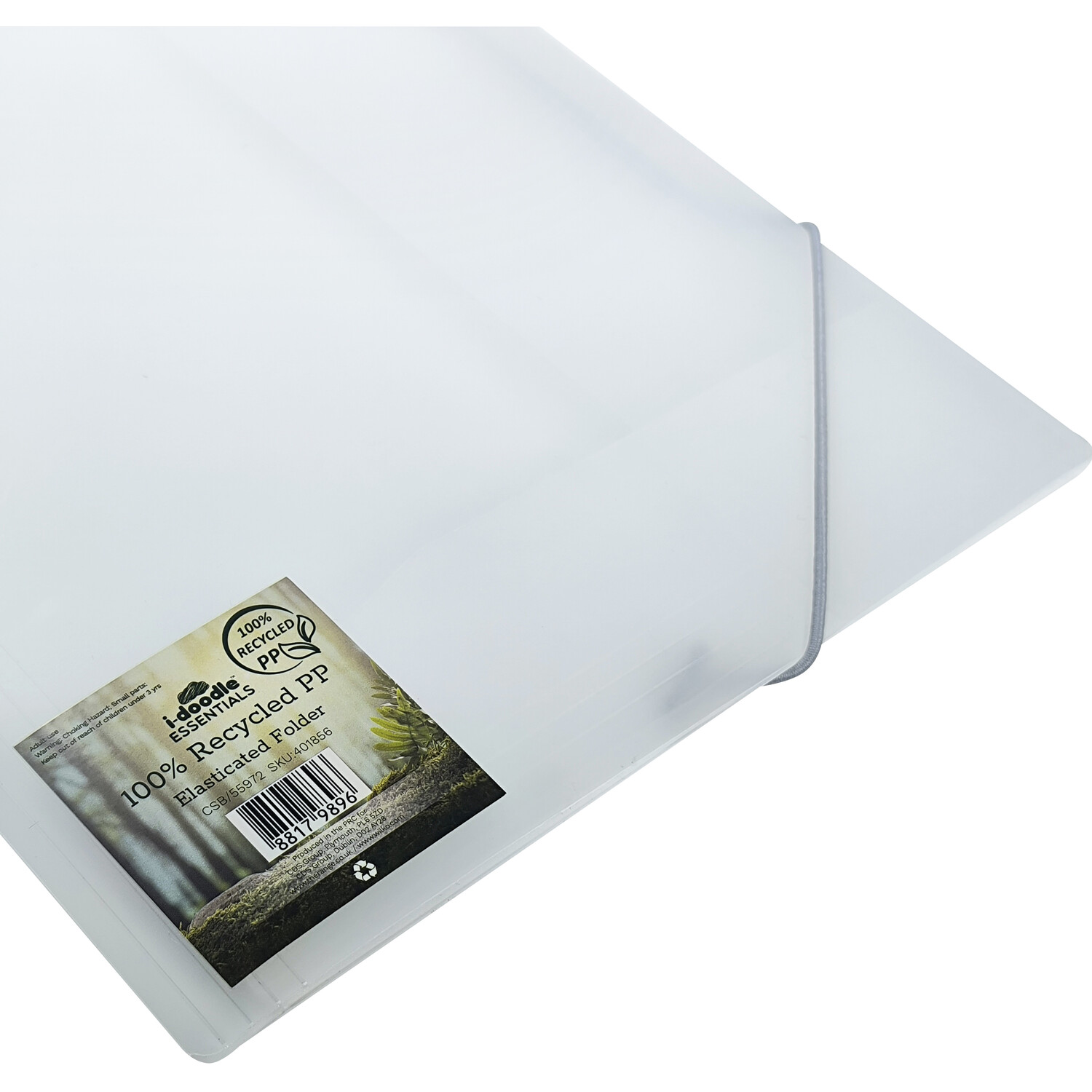 Recycled PP Elasticated Folder - White Image 4