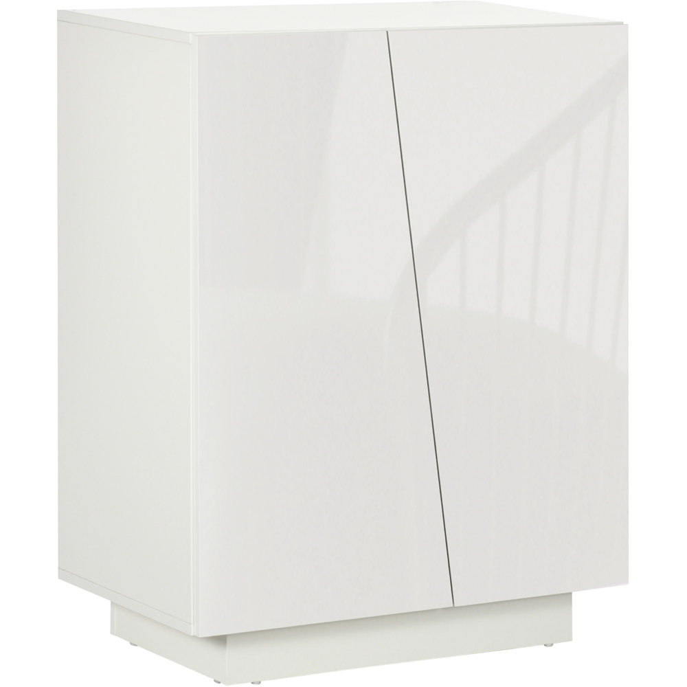 Portland 2 Door White High Gloss Wooden Sideboard Image 2