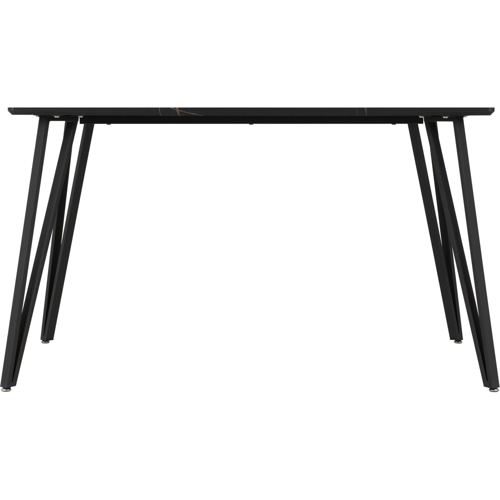 Seconique Marlow 4 Seater Black Dining Table Marble Effect Image 3