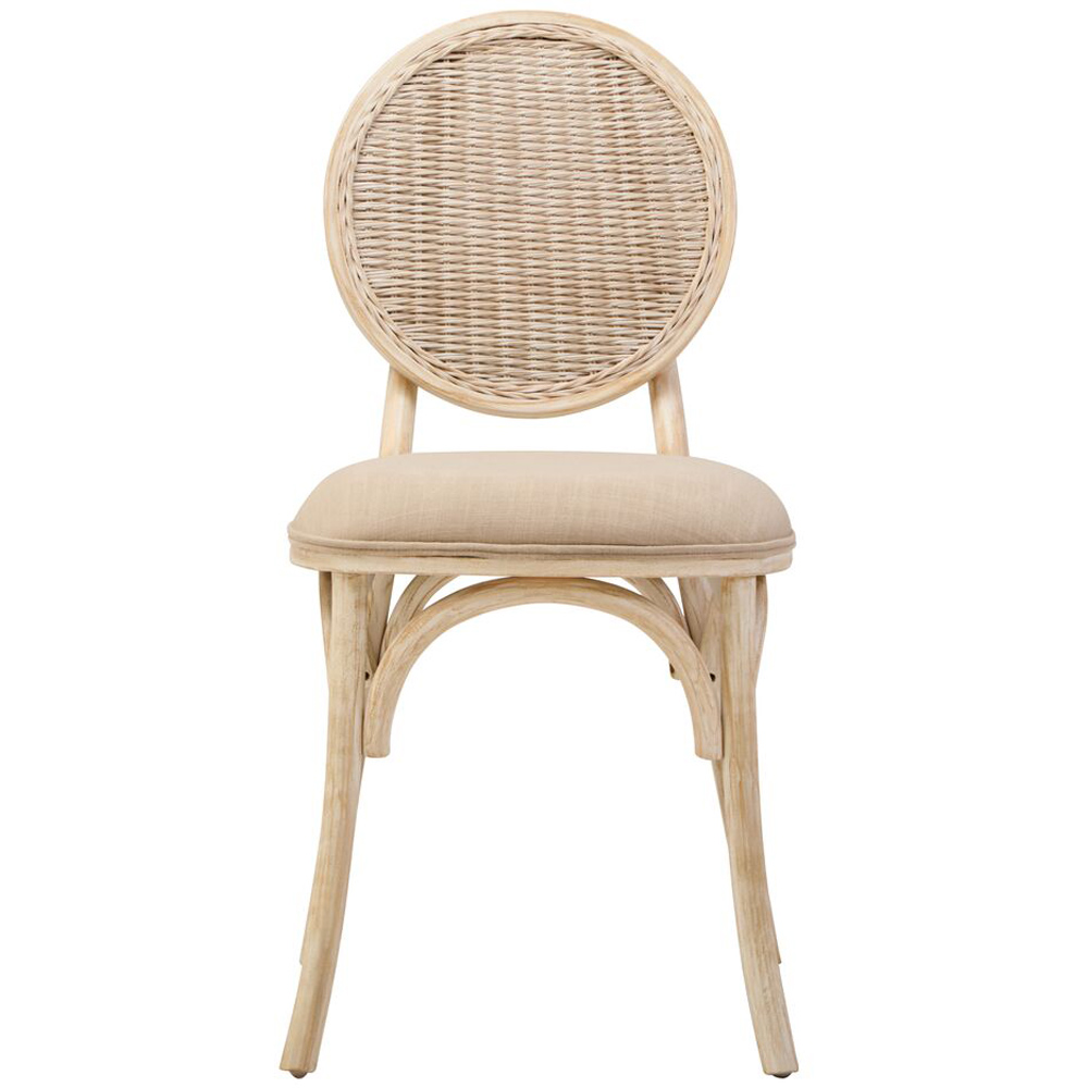Premier Housewares Cebu White Wash Elm Wood Dining Chair Image 2