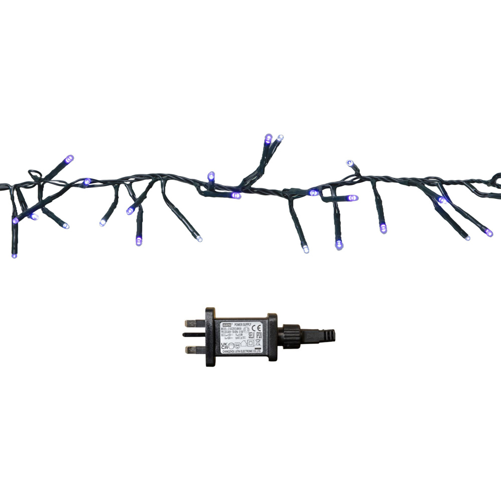 Samuel Alexander 960 Blue Purple and White LED Christmas Cluster Multi-Action String Light 12.4m Image 2
