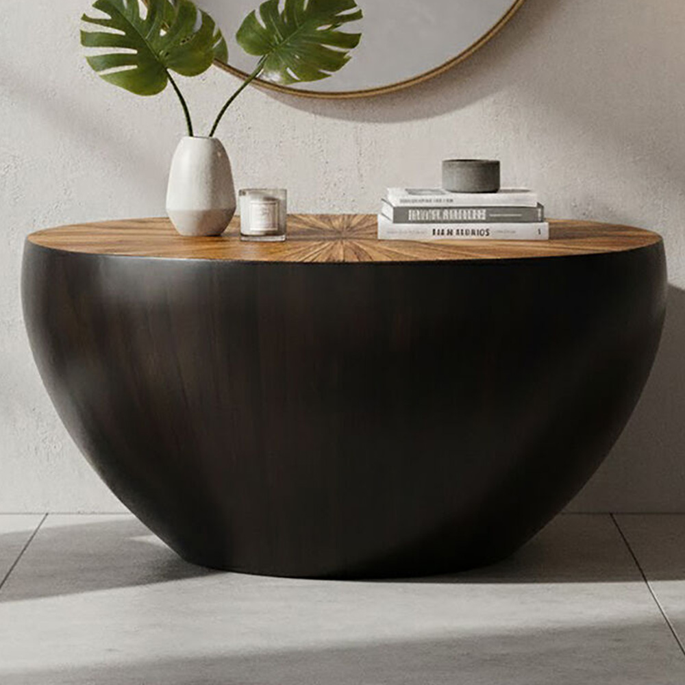 Premier Housewares Gabo Ebony Wooden Console Table Image 1