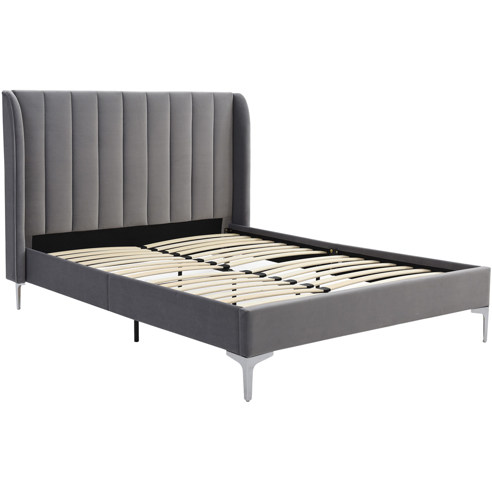 Hyacinth Super King Grey Velvet Bed Frame Image 2