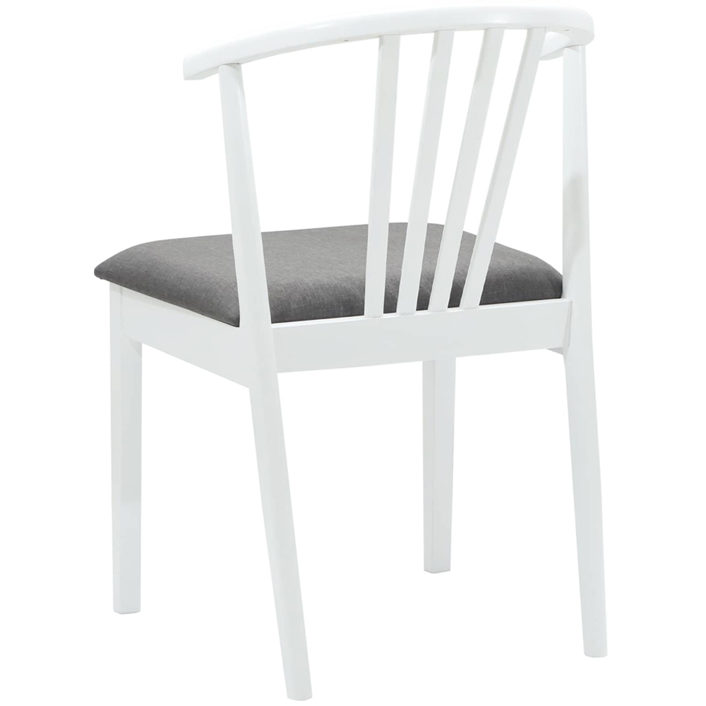 vidaXL Set of 2 White and Grey Rubberwood Vintage Dining Chairs Image 4