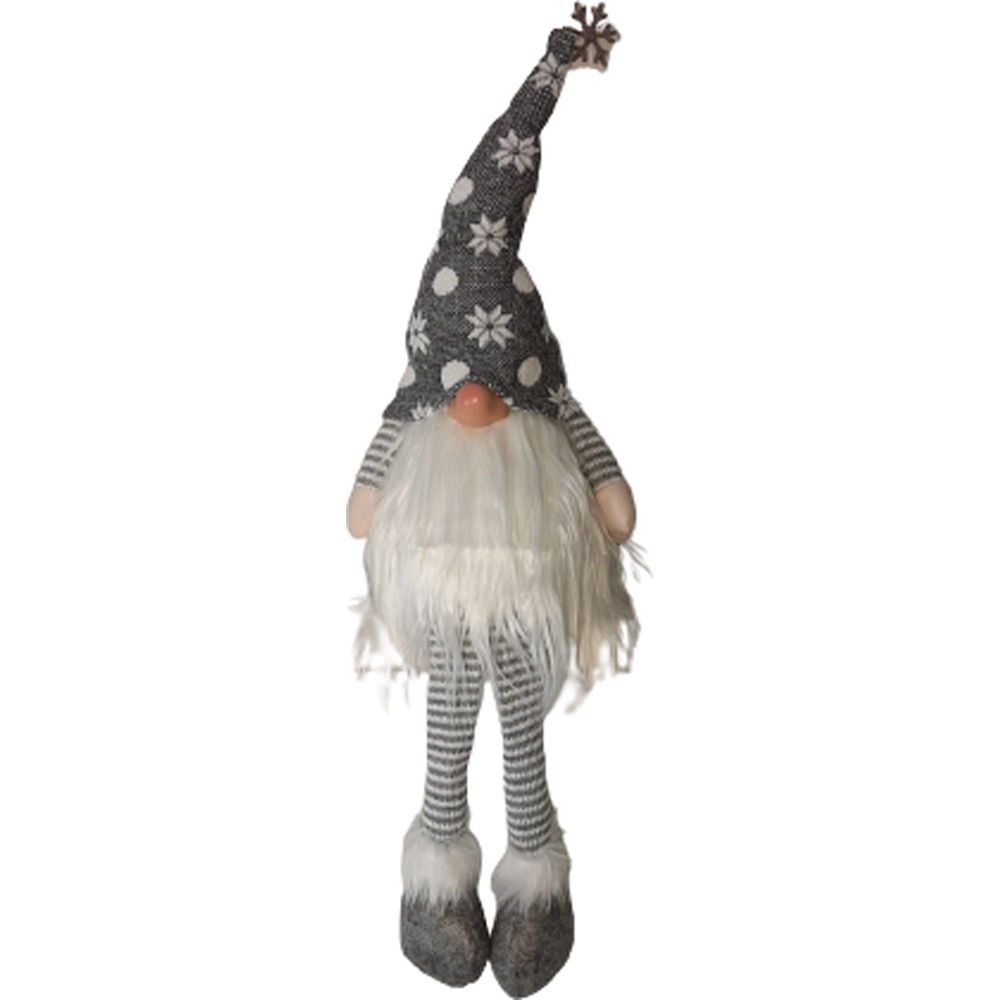 Samuel Alexander Grey Christmas Gonk Decoration with Dangly legs Image 1