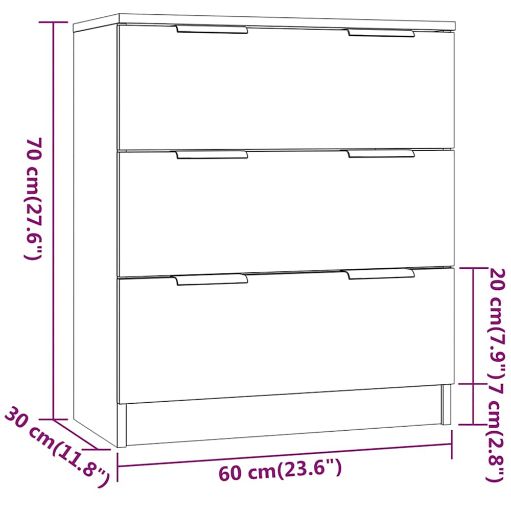 vidaXL 4 Door 3 Drawer Smoked Oak Wide Sideboard Image 6