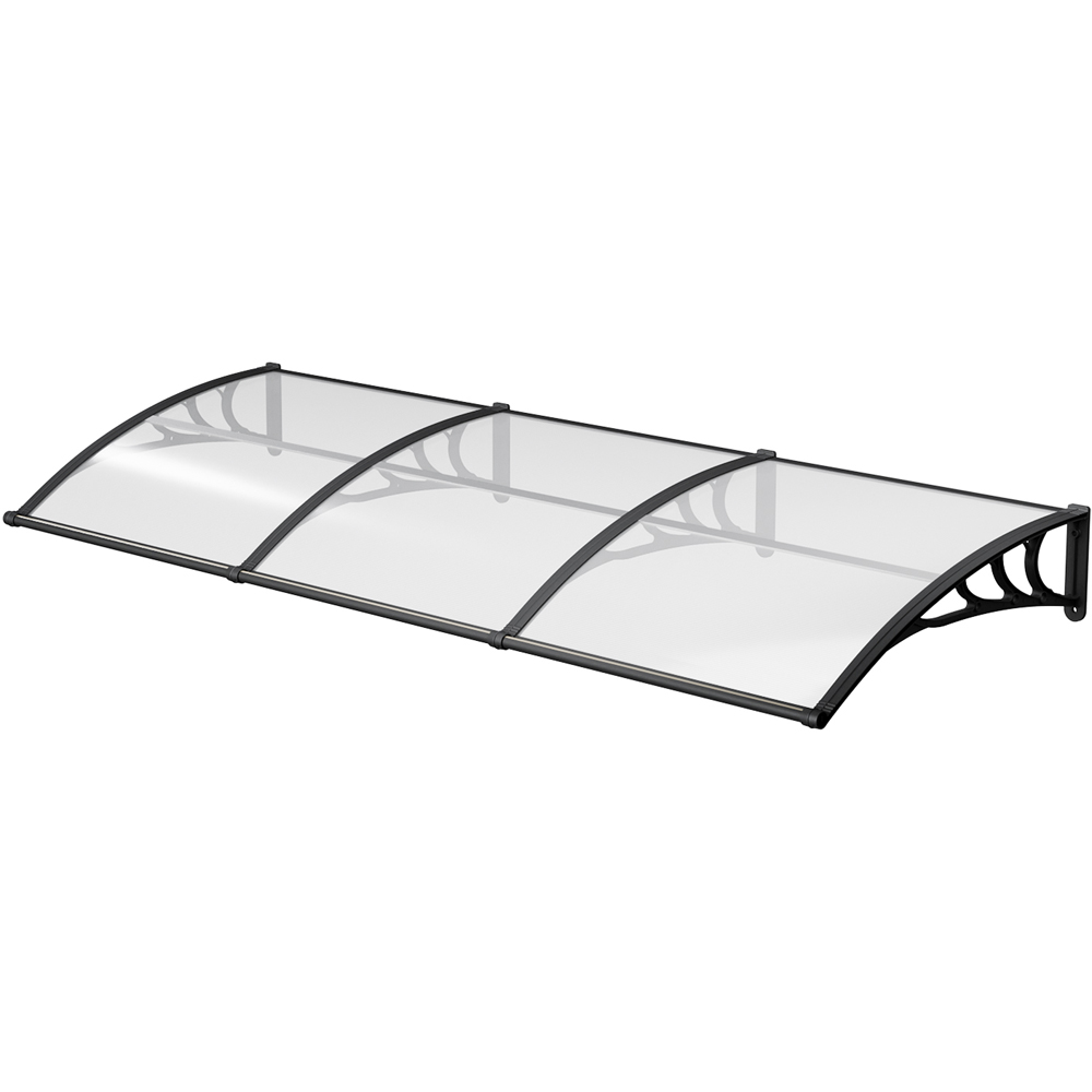 Living and Home Black Arched Door and Window Awning with Water Channel 3 x 1m Image 2