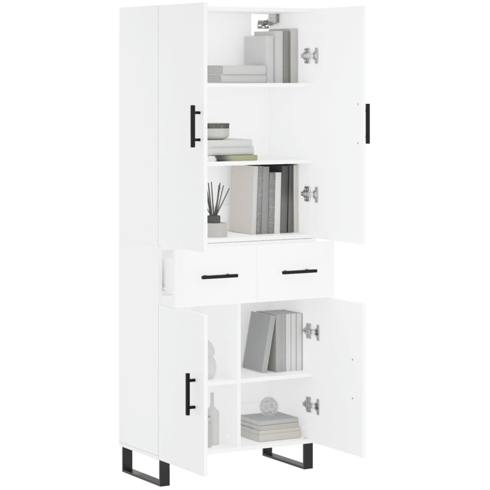 vidaXL 4 Door 2 Drawer White Tall Highboard Image 3