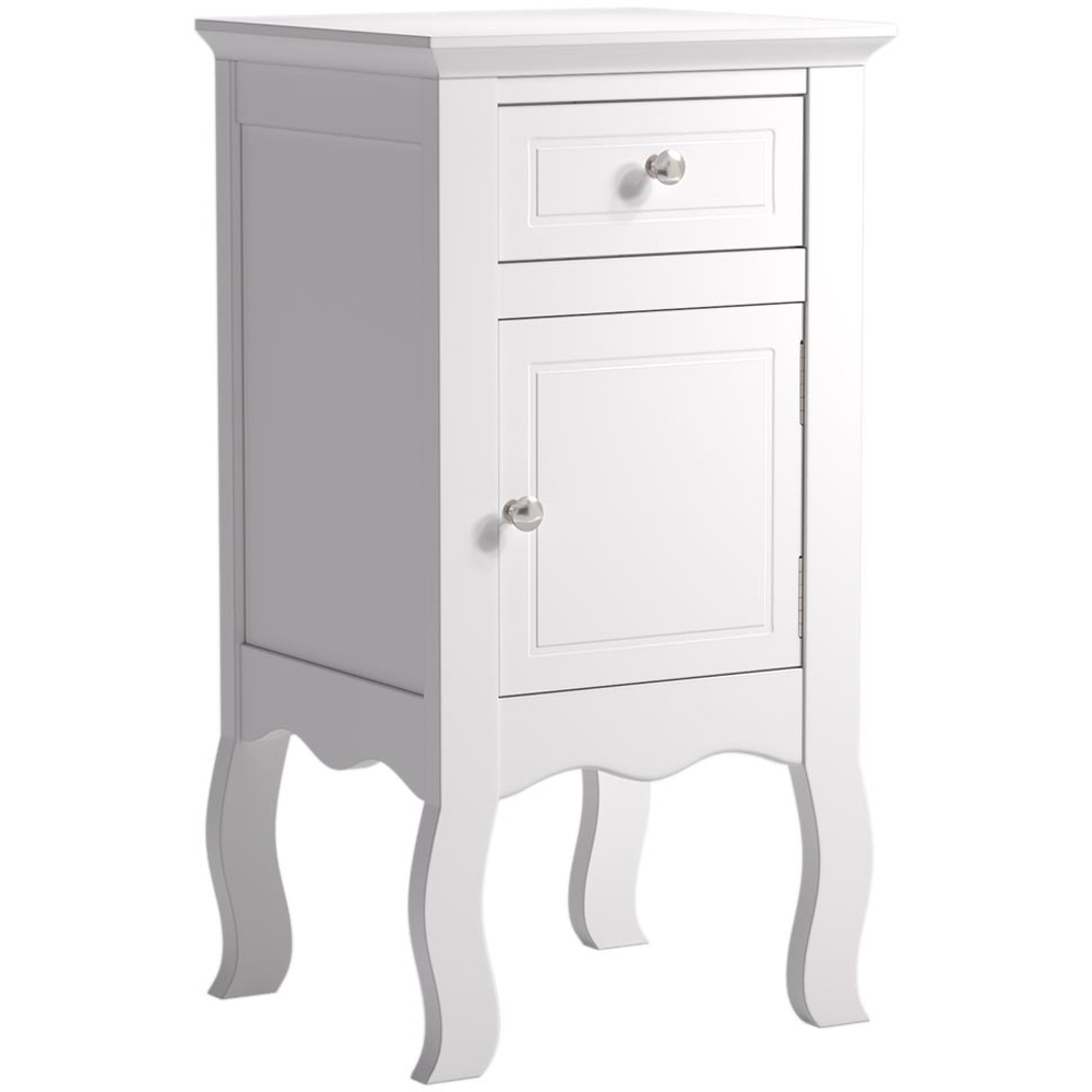 Living and Home Single Door Single Drawer Bedside Table Image 2