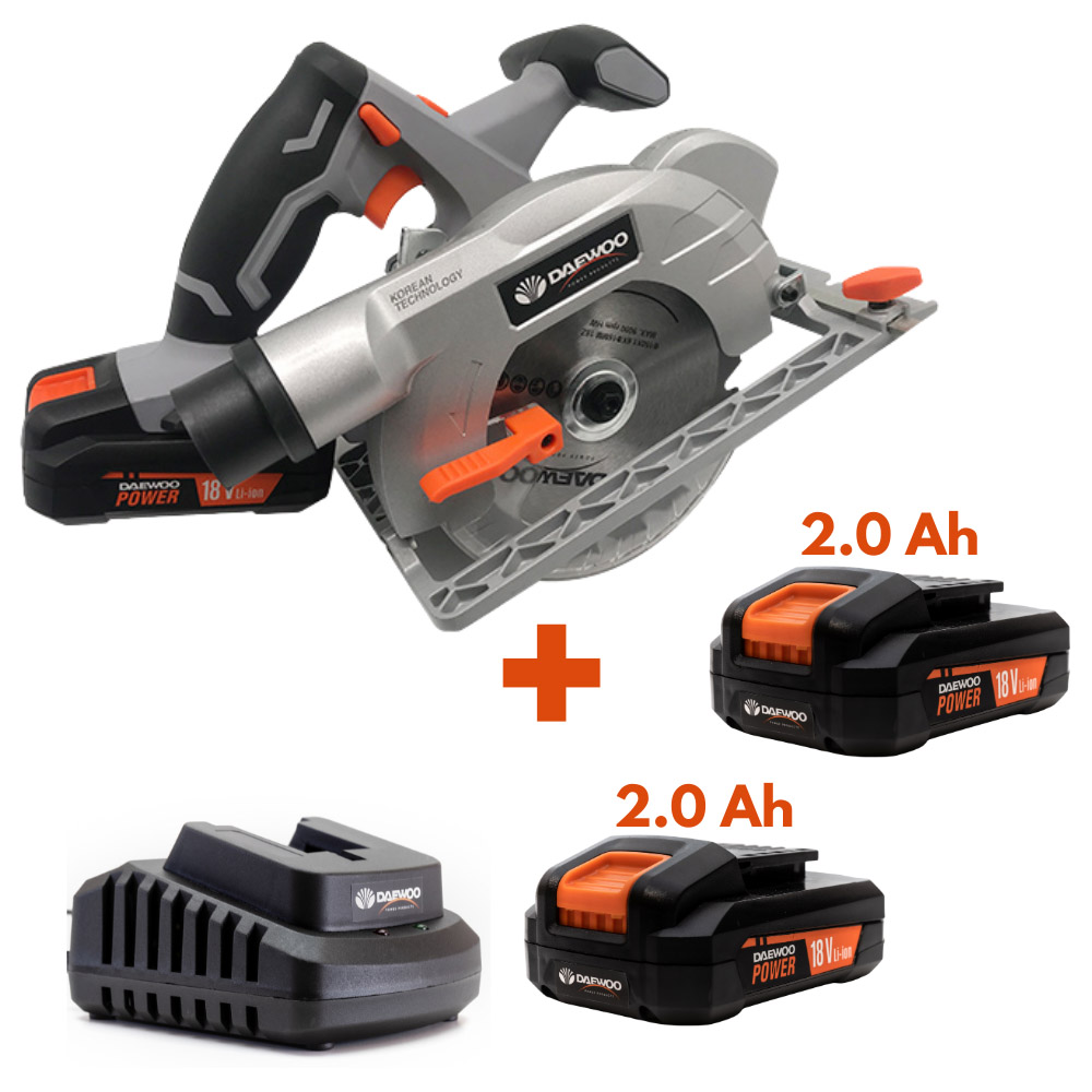 Daewoo U-Force 18V 2 x 2Ah Lithium-Ion Cordless Circular Saw with Battery Charger Image 7
