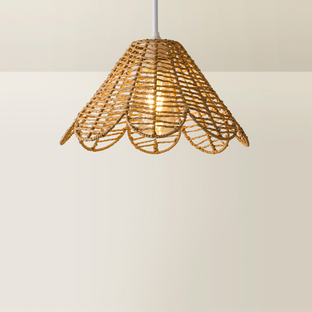 ValueLights Vine Natural Rattan Flower Pendant Lamp Shade Image 5