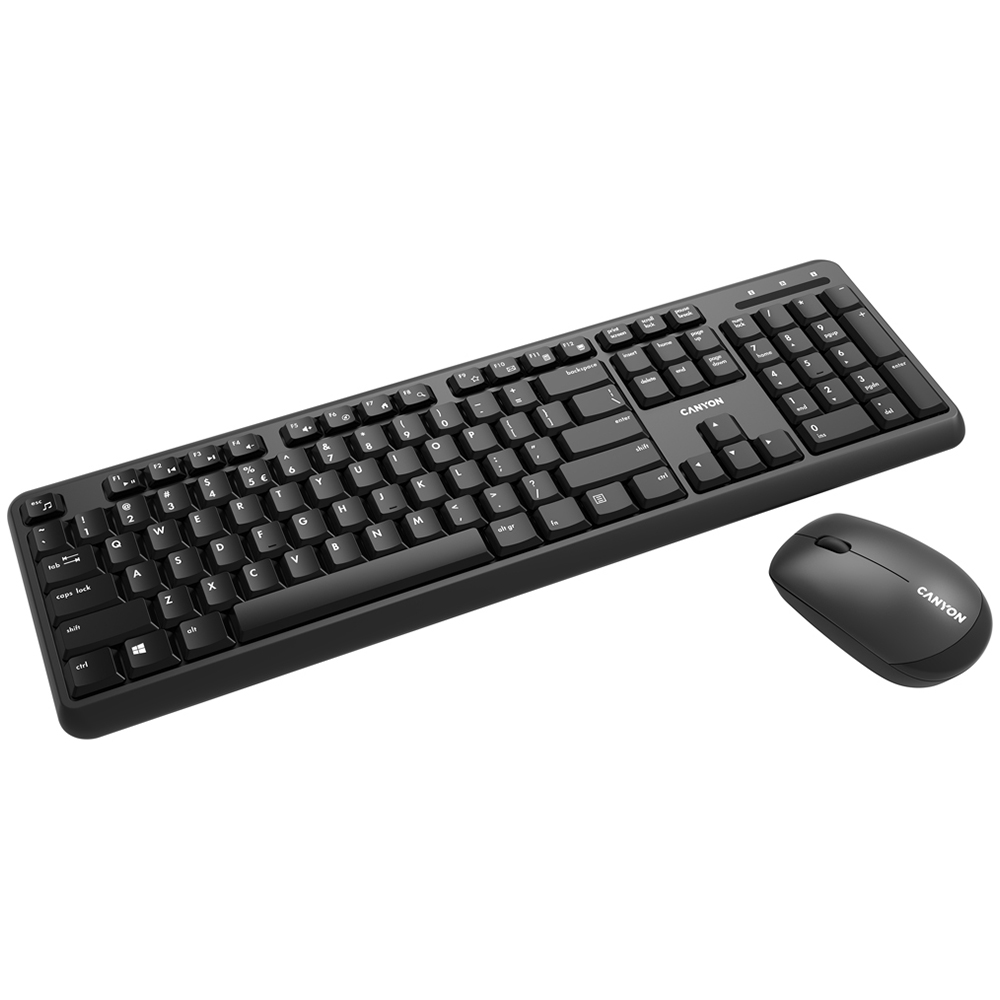 Canyon Black Wireless Keyboard and Mouse Image 1
