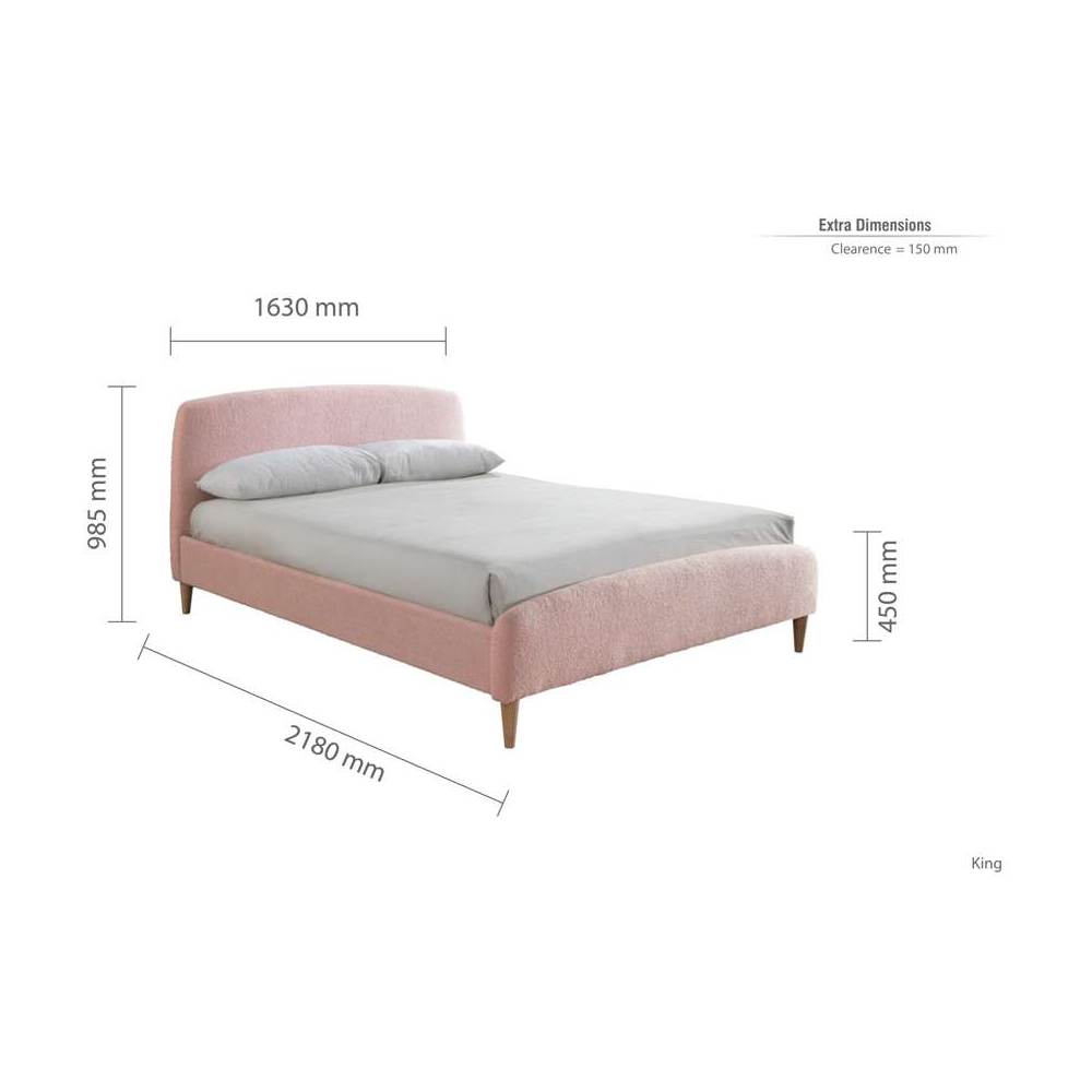 Otley King Size Pink Bed Frame Image 9