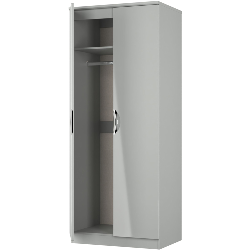 Crowndale Camden 2 Door Grey Gloss and Dusk Grey Wardrobe Ready Assembled Image 6