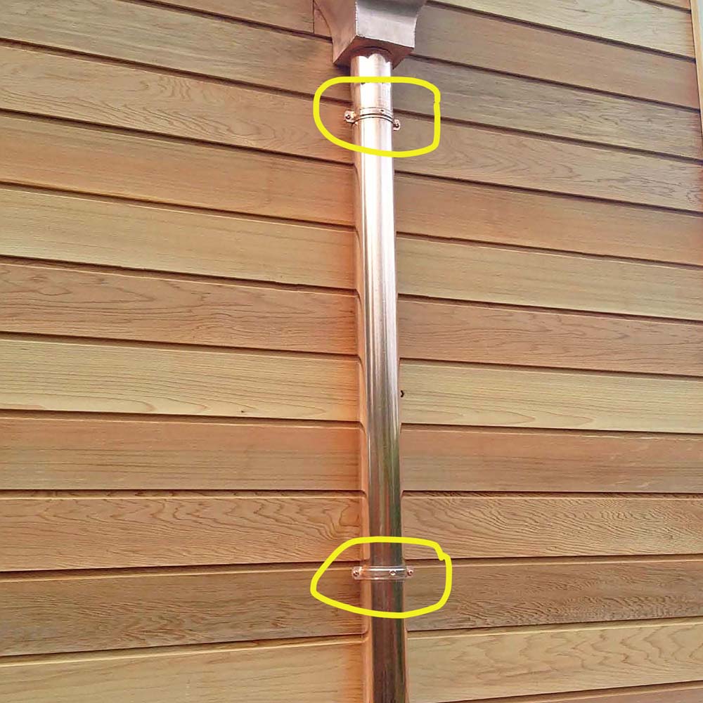 Metal Gutta Copper Downpipe Clip Image 2