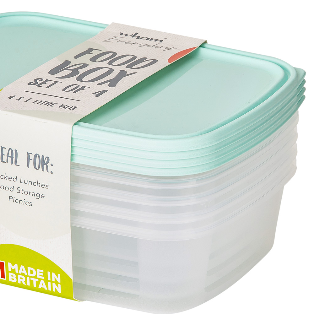 Wham 1L Everday Food Box and Lid 4 Pack Image 2