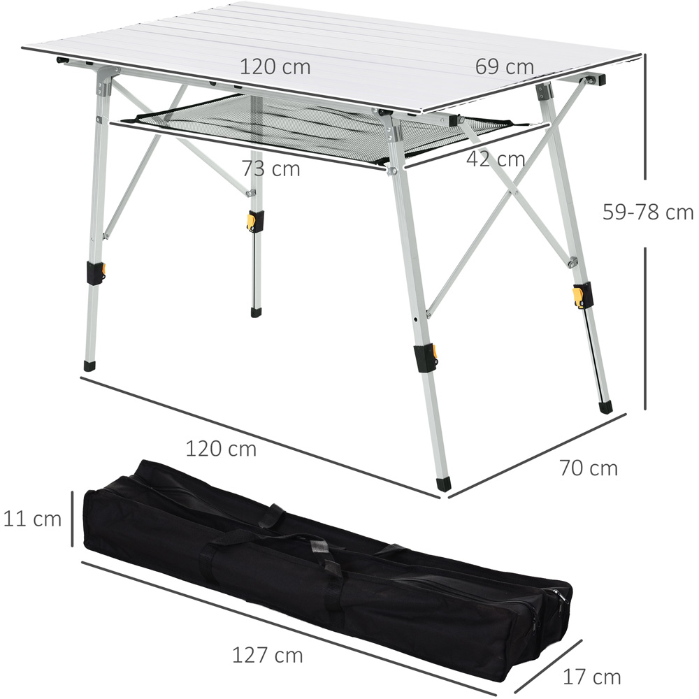 Outsunny Aluminium Foldable Picnic Table with Carrying Bag Image 7
