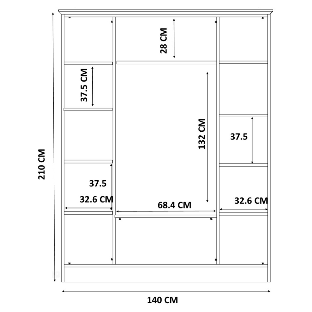 Evu Elise 4 Door 2 Drawer Extra Large White Mirrored Wardrobe Image 5