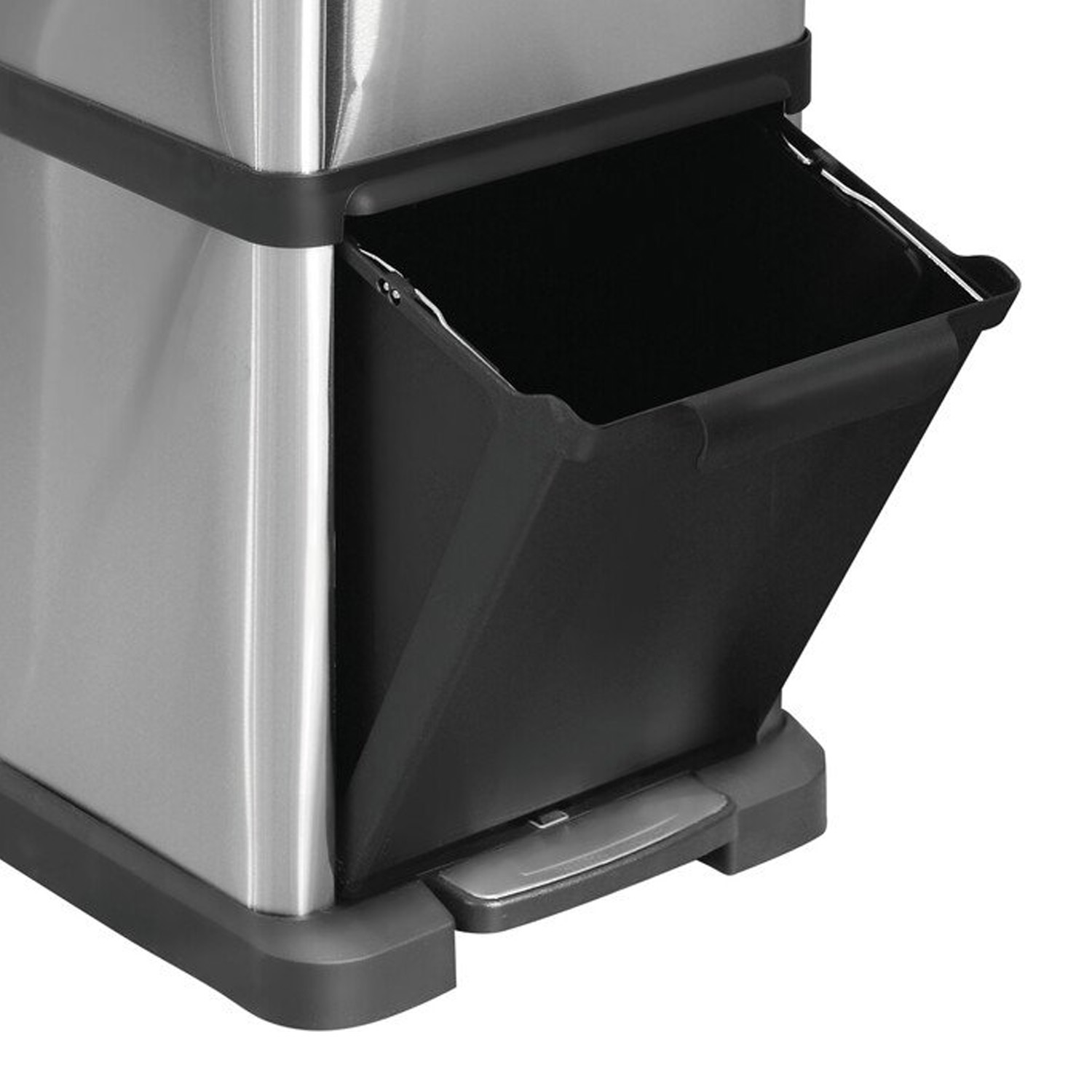 Chrome Double Tier Push Top Recycle Bin 34L Image 6