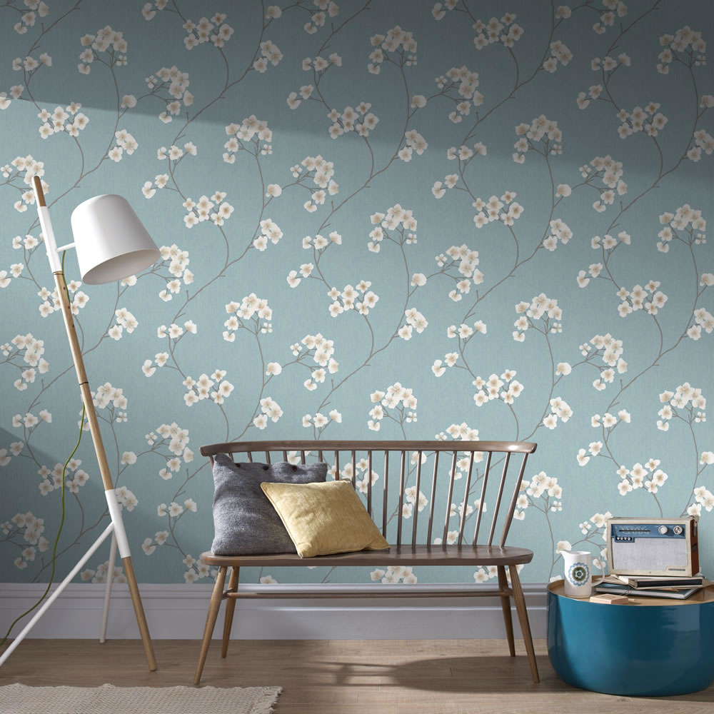 Superfresco Easy Wallpaper Radiance Blue and Cream Image 2