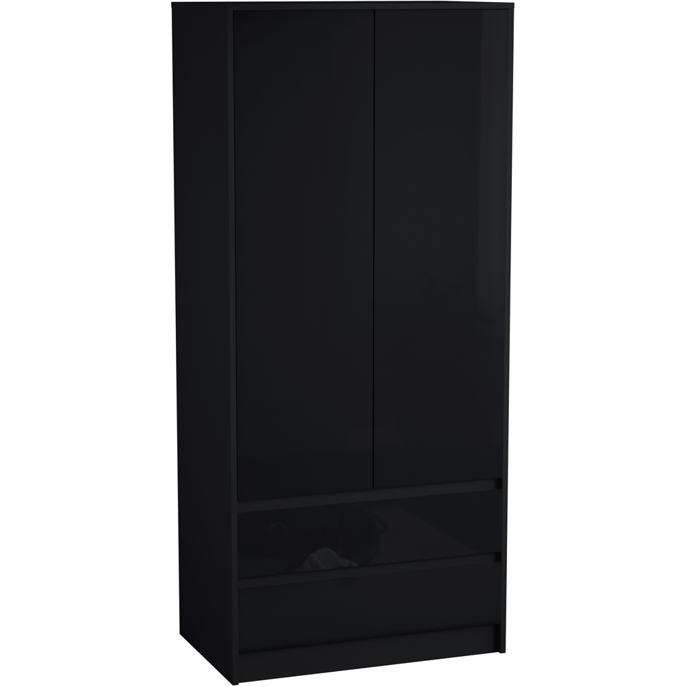 VIDA DESIGNS Glinton 2 Door 2 Drawer Black Wardrobe Image 2