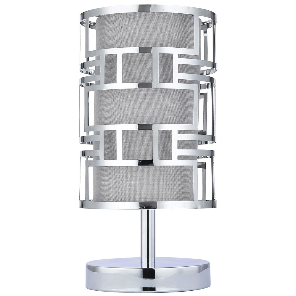 Milana Silver Geometric Table Lamp with Touch Pad Image