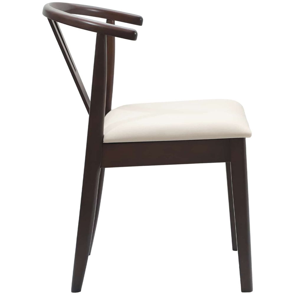 vidaXL Set of 2 Light Brown Rubberwood Dining Chairs Image 6