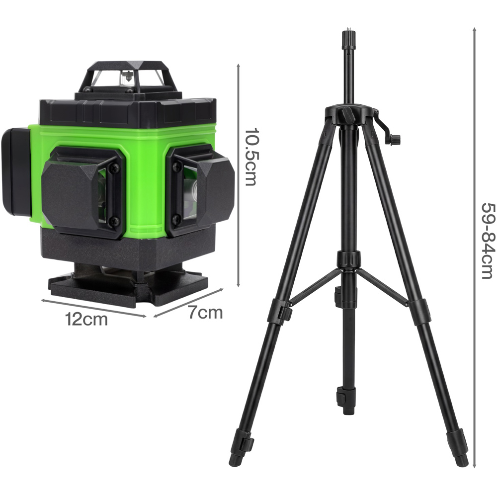Traderight HW0308-UK 4D Green Cross Line Self-Levelling Laser with Tripod and Accessories Image 9