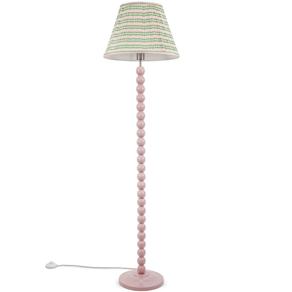 ValueLights Bobbins  Pink Aztec Shade Rose Pink LED Floor Lamp Image 1