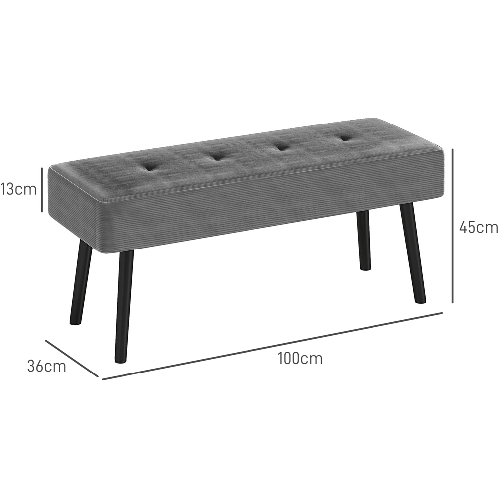 Portland Grey End of Bed Bench with Thick Padding Image 9