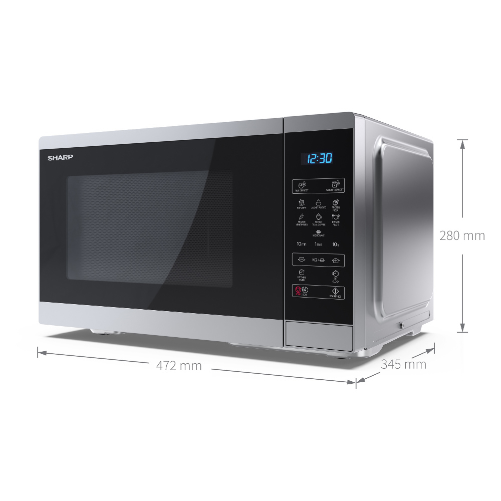 Sharp Silver 25L Solo Electronic Control Microwave 900W Image 5