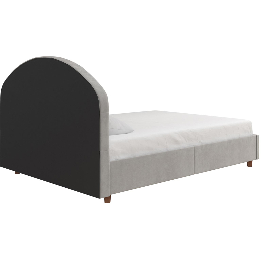 Dorel Aspen Double Light Grey Velvet Upholstered Bed Frame Image 6